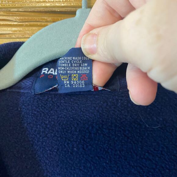 Vintage Polo Sport Ralph Lauren Zip Jacket Navy Blue USA Made Men’s Large - Picture 7 of 8